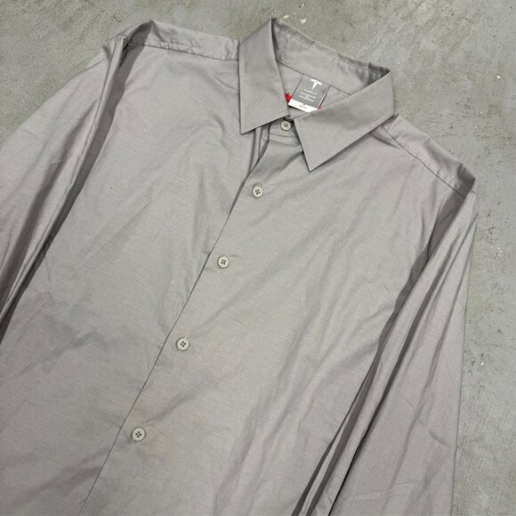 Tesla Long Sleeve Button Up Shirt Grey Strech Medium - Picture 3 of 7
